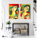 Σύνθεση με πίνακες Καμβάδες : Cubism Art - 2 Τεμάχια 70x50