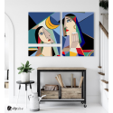 Σύνθεση Με Πίνακες Καμβάδες 105x70- 3 Τεμάχια - Cubism Art Col