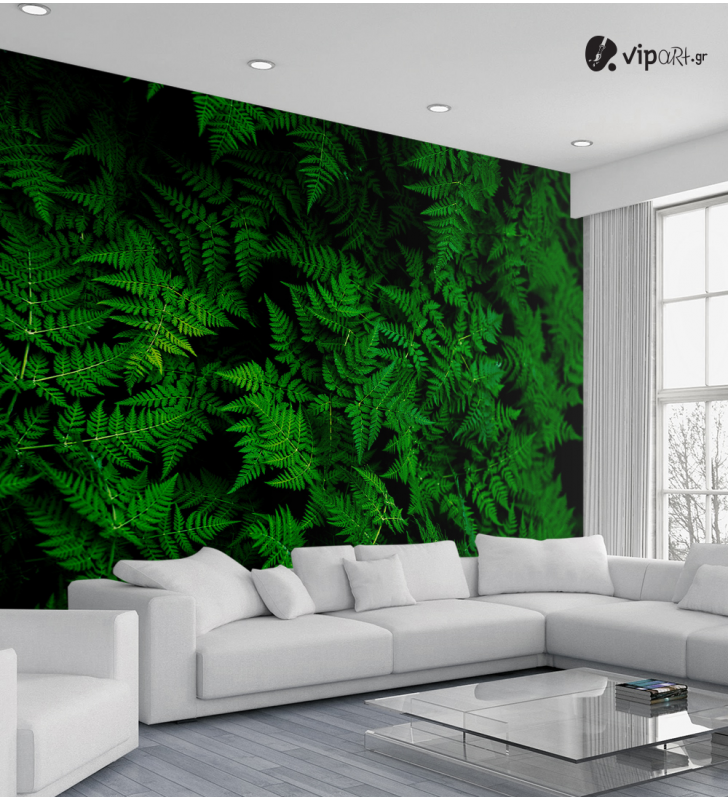 Αυτοκόλλητη Ταπετσαρία Τοίχου 3d : Green Leaves