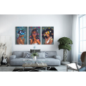 Σύνθεση Με Πίνακες Καμβάδες 60x40 - 3 Τεμάχια -  Portraits Butterfly art