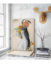 Πίνακας σε Καμβά : Nude Tone Woman Canvas with Flowers