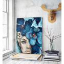 Πίνακας σε Καμβά : Blue Orchid Woman Portrait