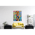 Πίνακας σε Καμβά : Colorful Tiger Art