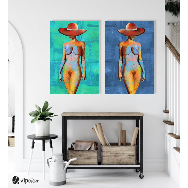Σύνθεση με πίνακες Καμβάδες : Nude Art Model  - 2 Τεμάχια 70x50