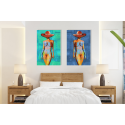 Σύνθεση με πίνακες Καμβάδες : Nude Art Model  - 2 Τεμάχια 70x50