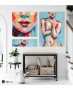 Σύνθεση Με Πίνακες Καμβάδες 105x70- 3 Τεμάχια - Abstract Lady