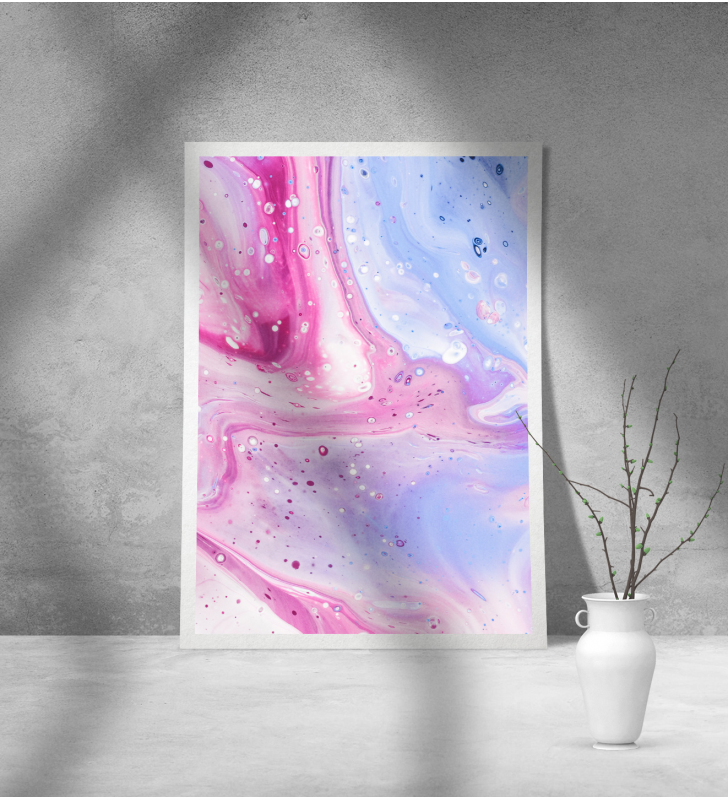 Εκτύπωση σε Αφίσα Χαρτί Abstract Pink Mauve Wave