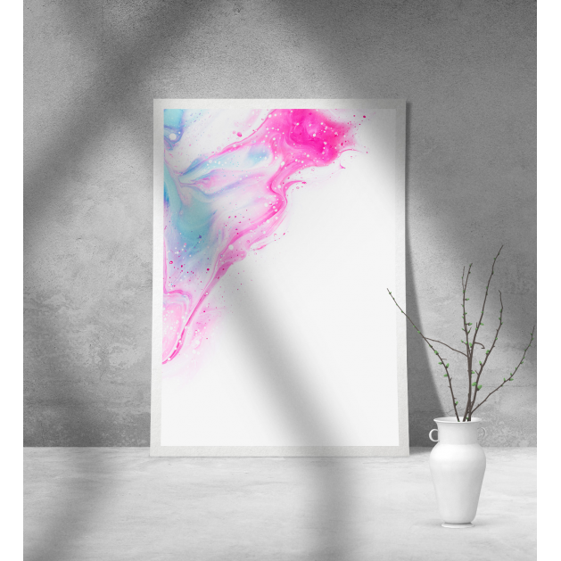 Εκτύπωση σε Αφίσα Χαρτί Abstract White Pink Blue Art