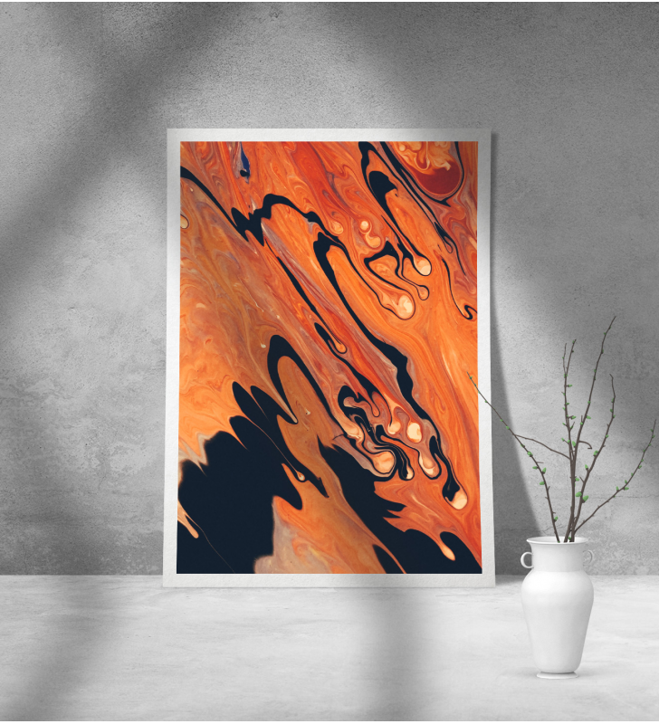 Εκτύπωση σε Αφίσα Χαρτί Orange Abstract