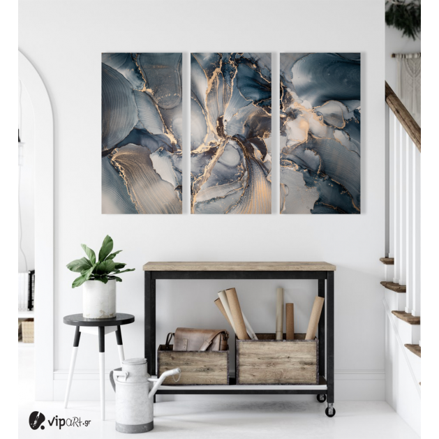 Μοντέρνος Τρίπτυχος Καμβάς Abstract Marble
