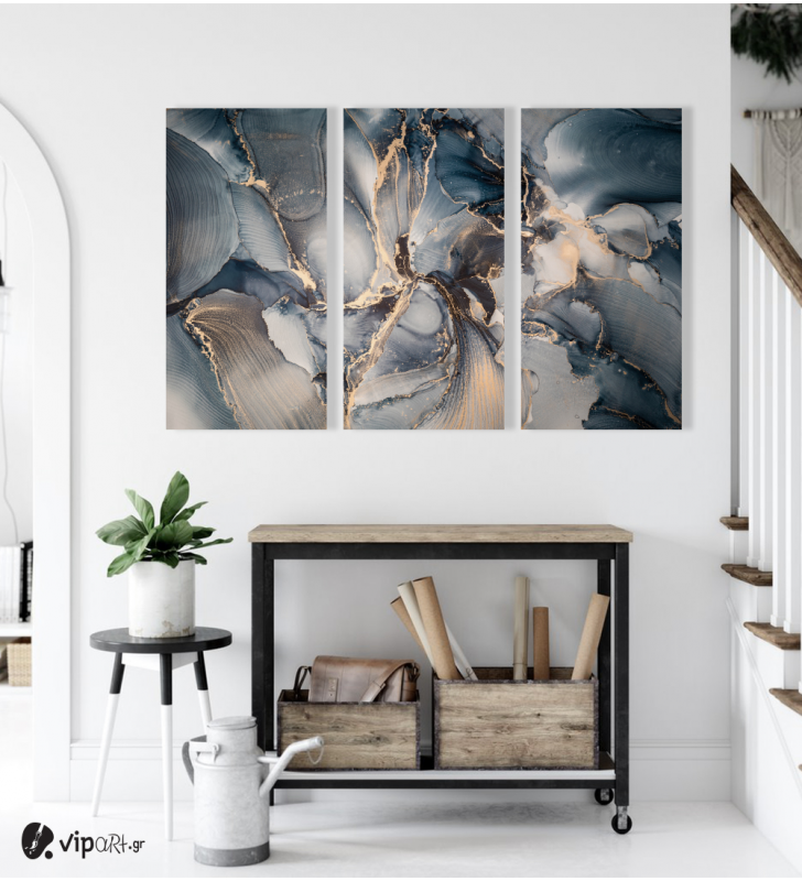Μοντέρνος Τρίπτυχος Καμβάς Abstract Marble
