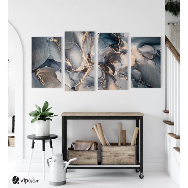 Πίνακας Καμβάς Τετράπτυχος Abstract Marble