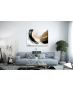 Πίνακας σε Καμβά : Abstract Art White-Black-Gold