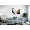 Πίνακας σε Καμβά : Abstract Art White-Black-Gold