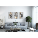 Σύνθεση Με Πίνακες Καμβάδες 70x50 - 3 Τεμάχια - Abstract Grey Gold Black synthesis
