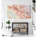 Πίνακας Καμβάς Τετράπτυχος Abstract Pink-Blue-Purple Tone Marble