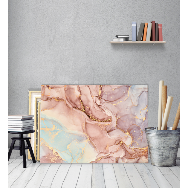 Πίνακας σε Καμβά : Abstract Pink-Blue-Purple Tone Marble