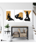 Σύνθεση Με Πίνακες Καμβάδες 60x40 - 3 Τεμάχια - Black Woman Silhuette