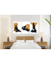 Σύνθεση Με Πίνακες Καμβάδες 60x40 - 3 Τεμάχια - Black Woman Silhuette