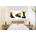 Σύνθεση Με Πίνακες Καμβάδες 60x40 - 3 Τεμάχια - Black Woman Silhuette