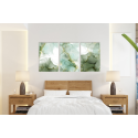 Σύνθεση Με Πίνακες Καμβάδες 60x40 - 3 Τεμάχια - Abstract Alcohol Ink Art With Green White And Gold Tones