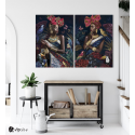 Σύνθεση με πίνακες Καμβάδες :African Tropical Portraits  - 2 Τεμάχια 70x50