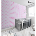 Αυτοκόλλητη Ταπετσαρία Τοίχου : Kids Pink Tone Hearts
