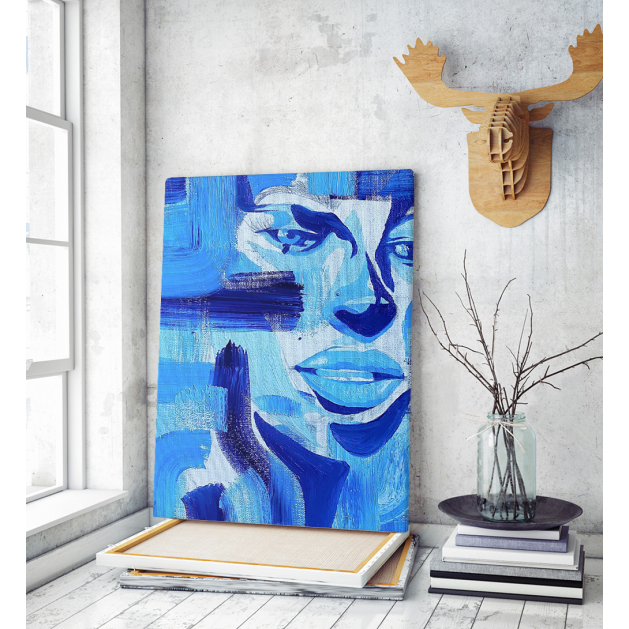 Πίνακας σε Καμβά : Blue Painting Portrait