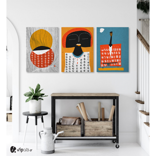 Σύνθεση Με Πίνακες Καμβάδες 70x50 - 3 Τεμάχια -Colorful Abstract