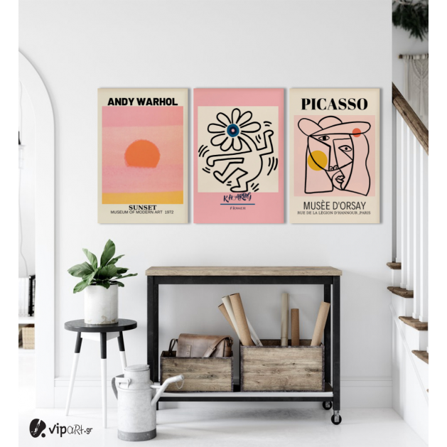 Σύνθεση Με Πίνακες Καμβάδες 60x40 - 3 Τεμάχια - Famous Art
