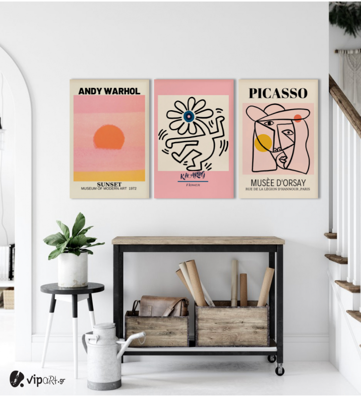 Σύνθεση Με Πίνακες Καμβάδες 60x40 - 3 Τεμάχια - Famous Art
