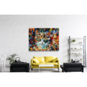 Πίνακας σε Καμβά : Abstract Colorful Cat Art