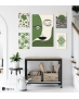 Σύνθεση με πίνακες Καμβάδες Green and Black Vintage x Modern - 4 Τεμάχια 30x 20  & 1 Tεμάχιο 60 X 40