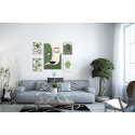 Σύνθεση με πίνακες Καμβάδες Green and Black Vintage x Modern - 4 Τεμάχια 30x 20  & 1 Tεμάχιο 60 X 40