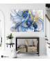 Μοντέρνος Τρίπτυχος Καμβάς Abstract Paint Art Blue and Yellow
