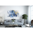 Πίνακας Καμβάς Τετράπτυχος Abstract Paint Art Blue and Yellow