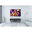 Σύνθεση με πίνακες Καμβάδες : Abstract Color Faces - 2 Τεμάχια 70x50