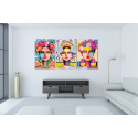 Σύνθεση Με Πίνακες Καμβάδες 60x40 - 3 Τεμάχια - Floral Color Portraits