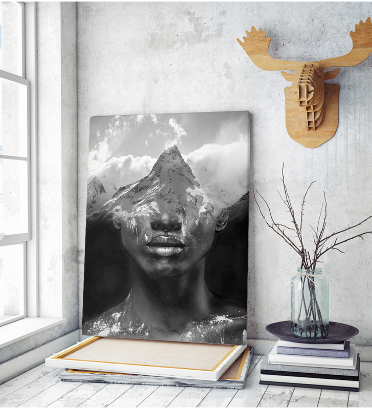Πίνακας σε Καμβά : Black n White Double Exposure Canvas