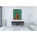 Πίνακας σε Καμβά : Cyan Portrait African Woman