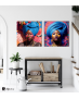 Σύνθεση Με Πίνακες Καμβάδες 60x60 - 2 Τεμάχια - Colorful Floral Portraits African Woman with Turbans
