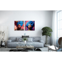 Σύνθεση Με Πίνακες Καμβάδες 60x60 - 2 Τεμάχια - Colorful Floral Portraits African Woman with Turbans