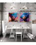 Σύνθεση Με Πίνακες Καμβάδες 60x60 - 2 Τεμάχια - Colorful Floral Portraits African Woman with Turbans
