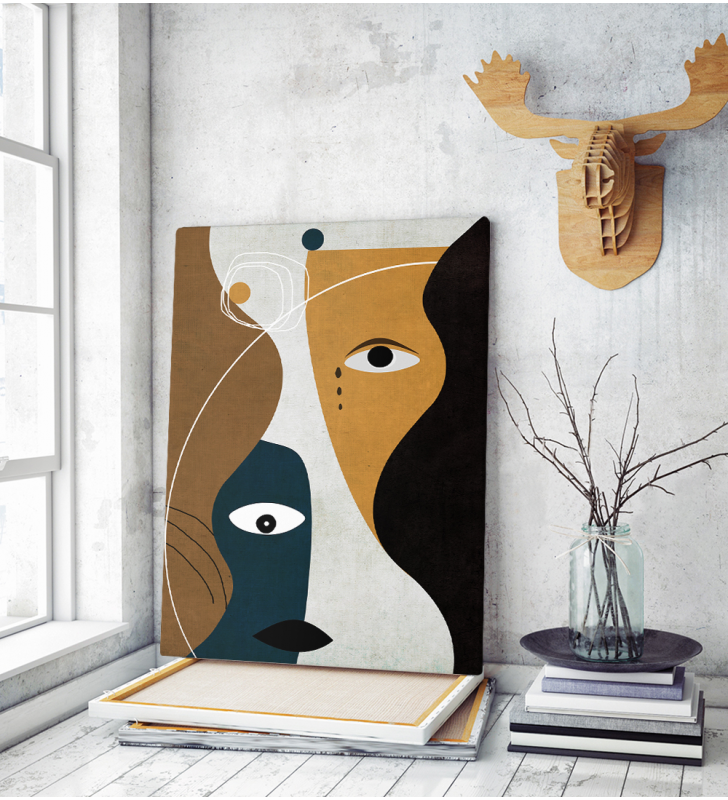 Πίνακας σε Καμβά Abstract Face Art D