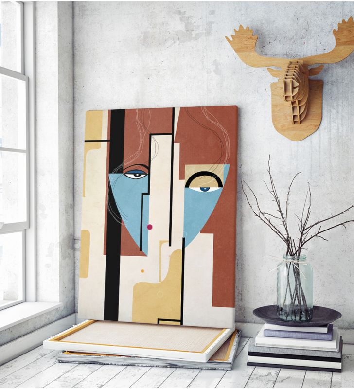 Πίνακας σε Καμβά Abstract Face Art E