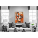 Πίνακας σε Καμβά Orange Abstract Face Painting