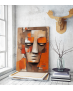 Πίνακας σε Καμβά Orange Abstract Face Painting