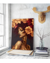 Πίνακας σε Καμβά Beautiful Painting Face with Flowers