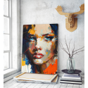 Πίνακας σε Καμβά Beautiful Colourful Face Painting