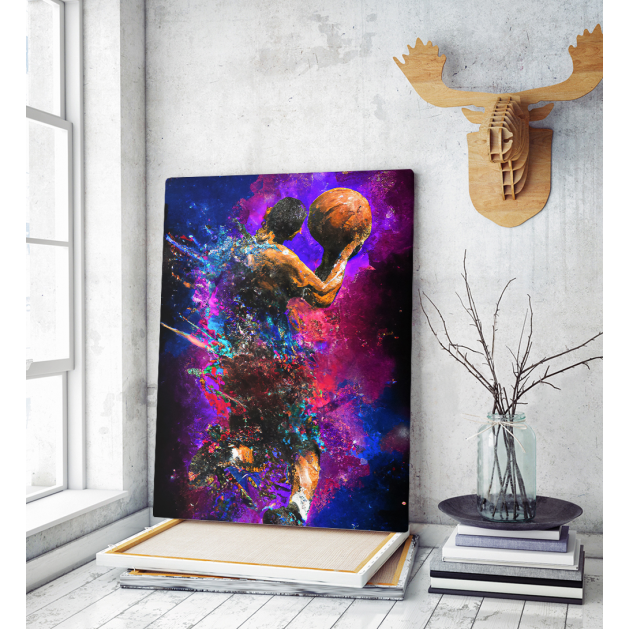 Πίνακας σε Καμβά Basketball Player Color Splash